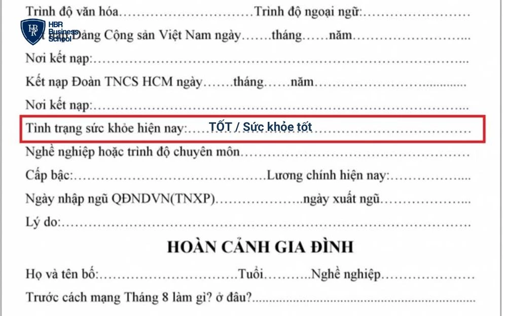 Cách mô tả tình trạng sức khỏe trong đơn xin việc