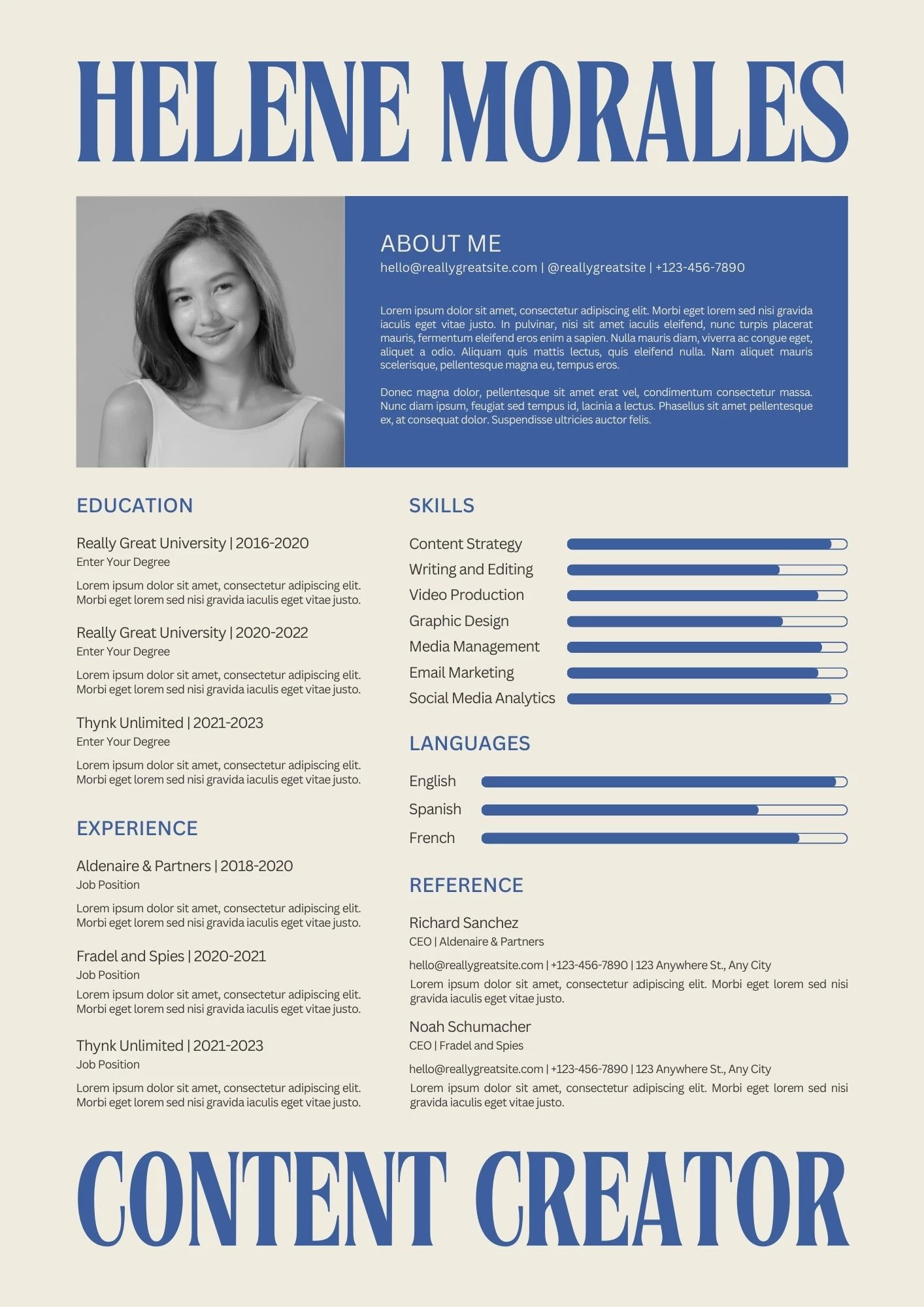 CV Content Marketing sáng tạo cho Content Creator