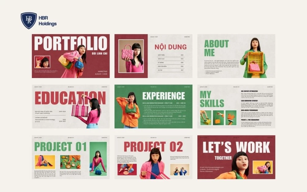Mẫu Portfolio cho Marketing và Truyền thông