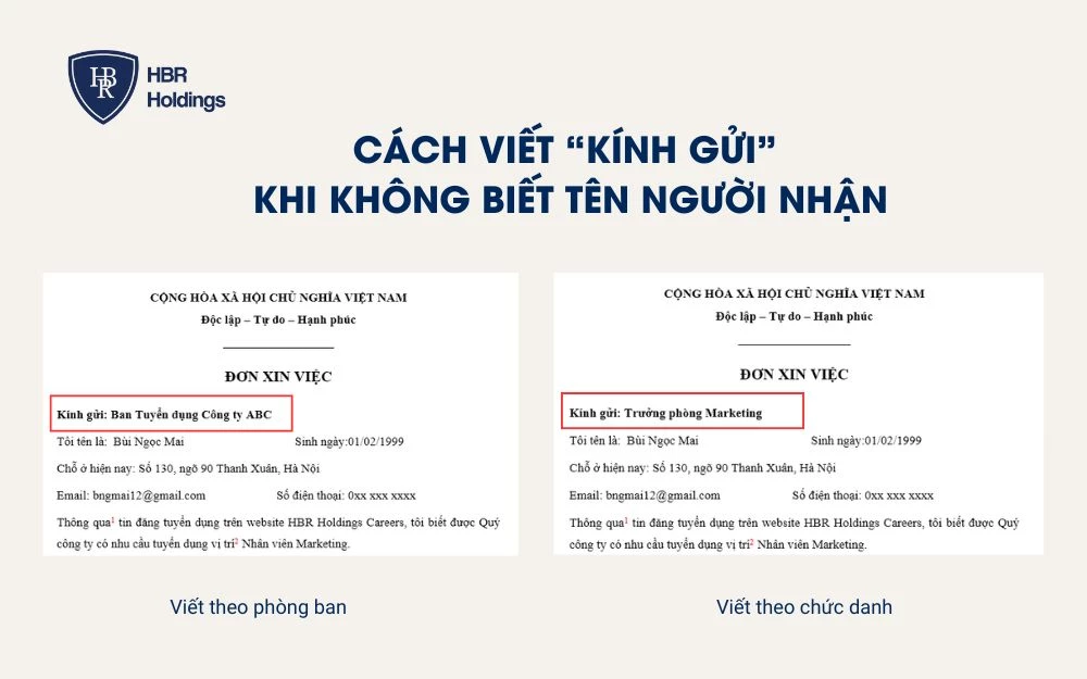 Hai cách viết mẫu khi bạn không biết đơn xin việc kính gửi ai