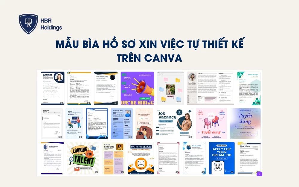 Một số mẫu bìa hồ sơ xin việc trên Canva