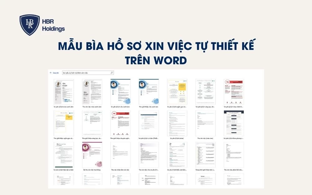 Một số mẫu bìa hồ sơ xin việc trên Word