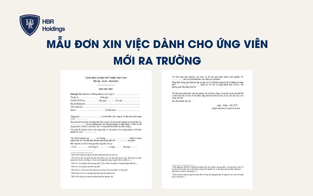 Mẫu cách ghi đơn xin việc dành cho ứng viên mới trường