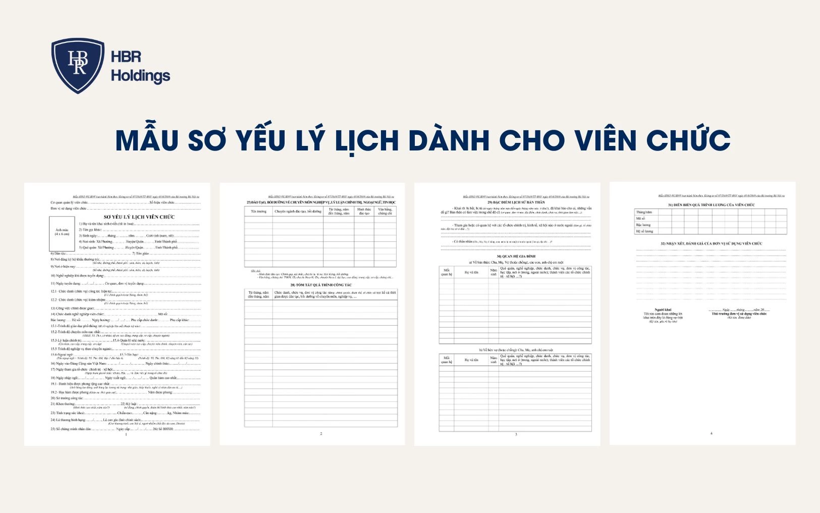 Mẫu sơ yếu lý lịch dành cho viên chức