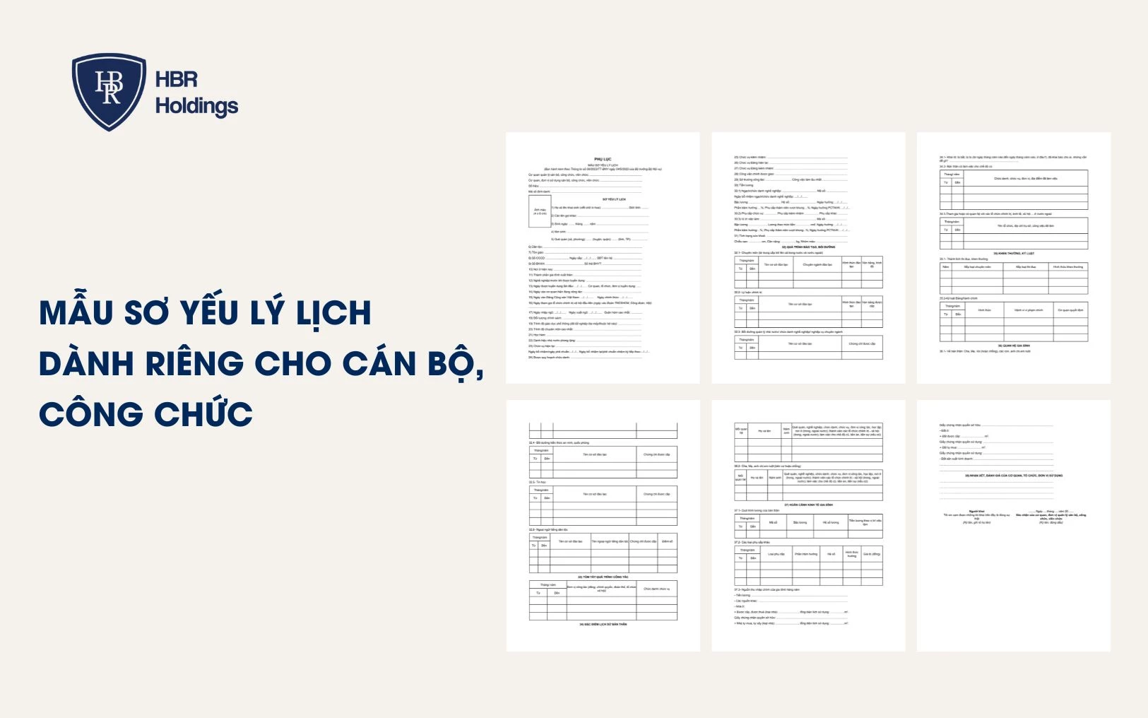 Mẫu sơ yếu lý lịch dành riêng cho cán bộ, công chức