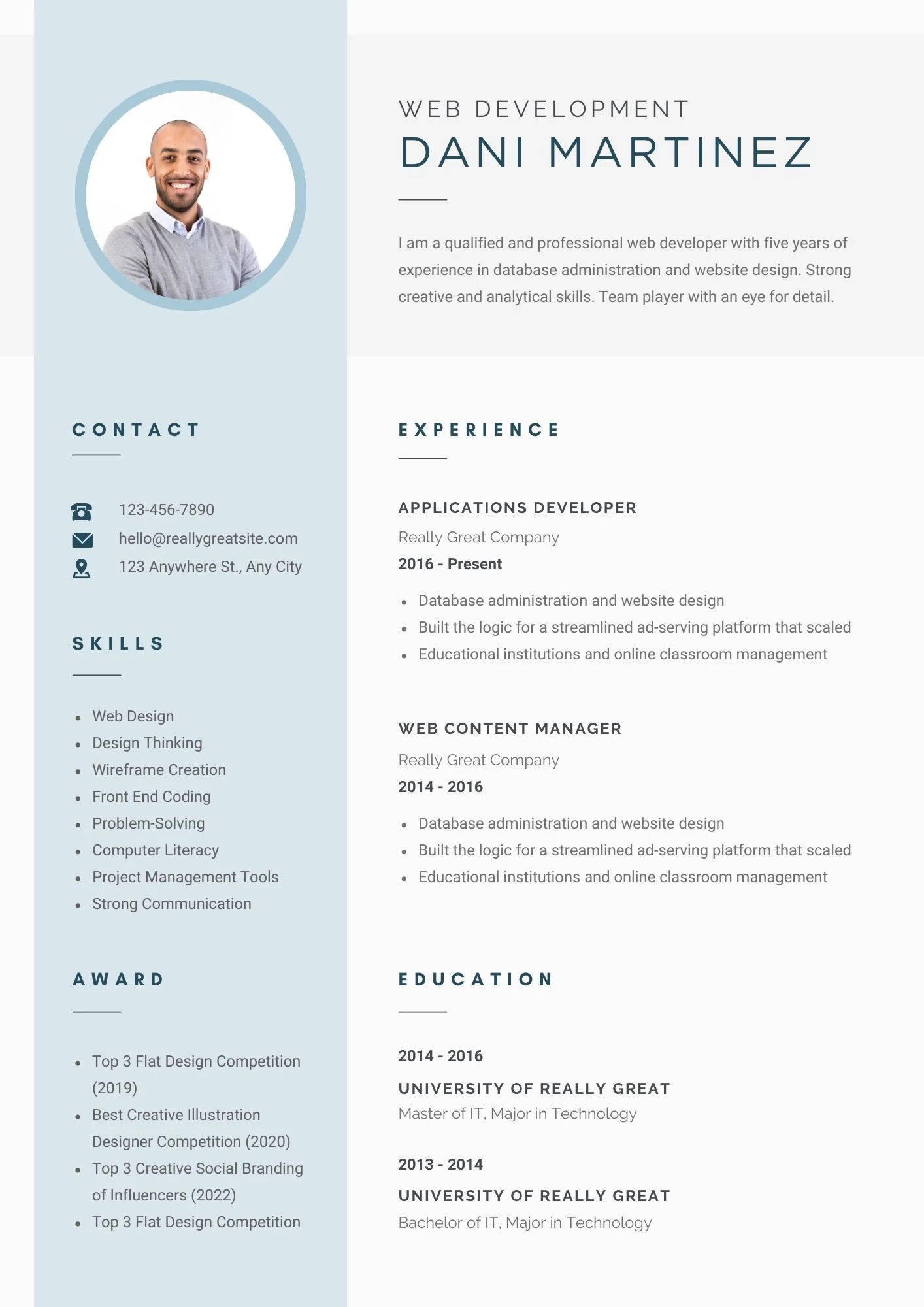 Bố cục CV IT rõ ràng, logic