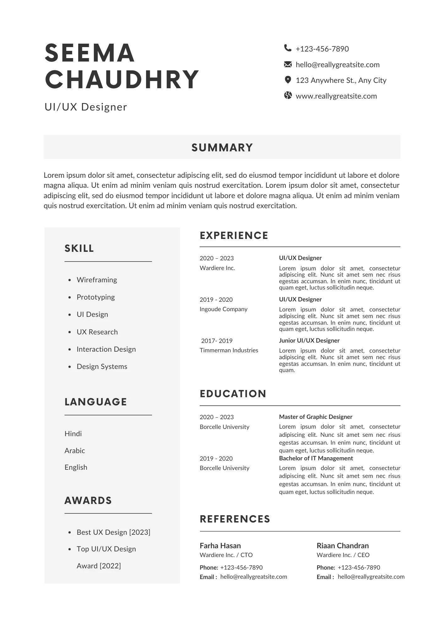CV dành cho ứng viên thiết kế giao diện