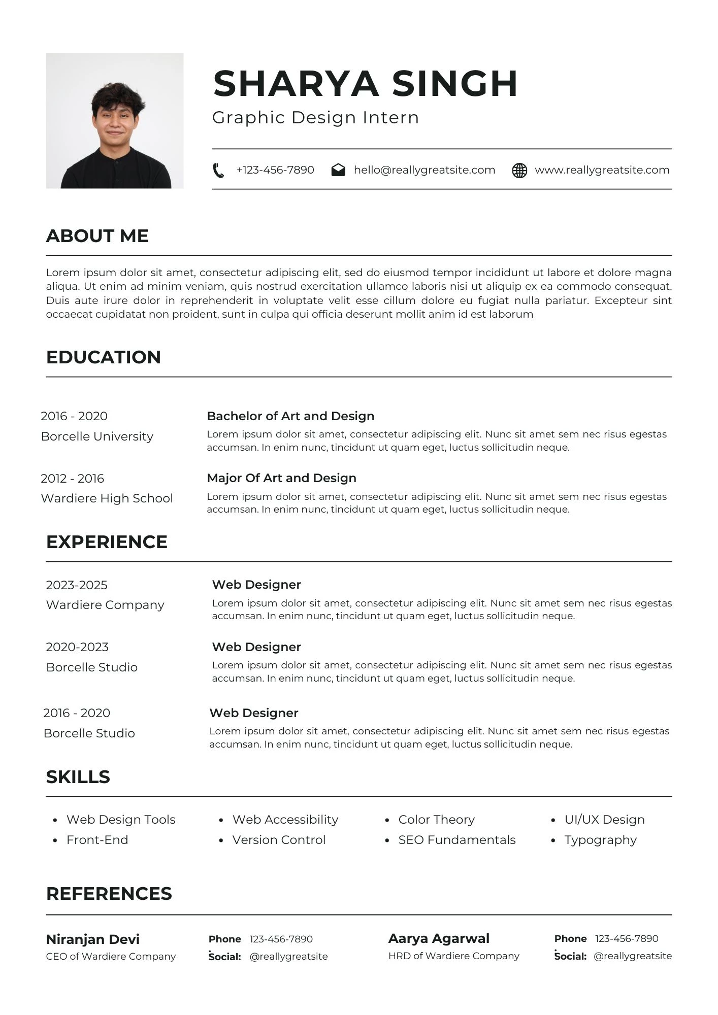 CV đơn giản, thu hút HR dành cho designer