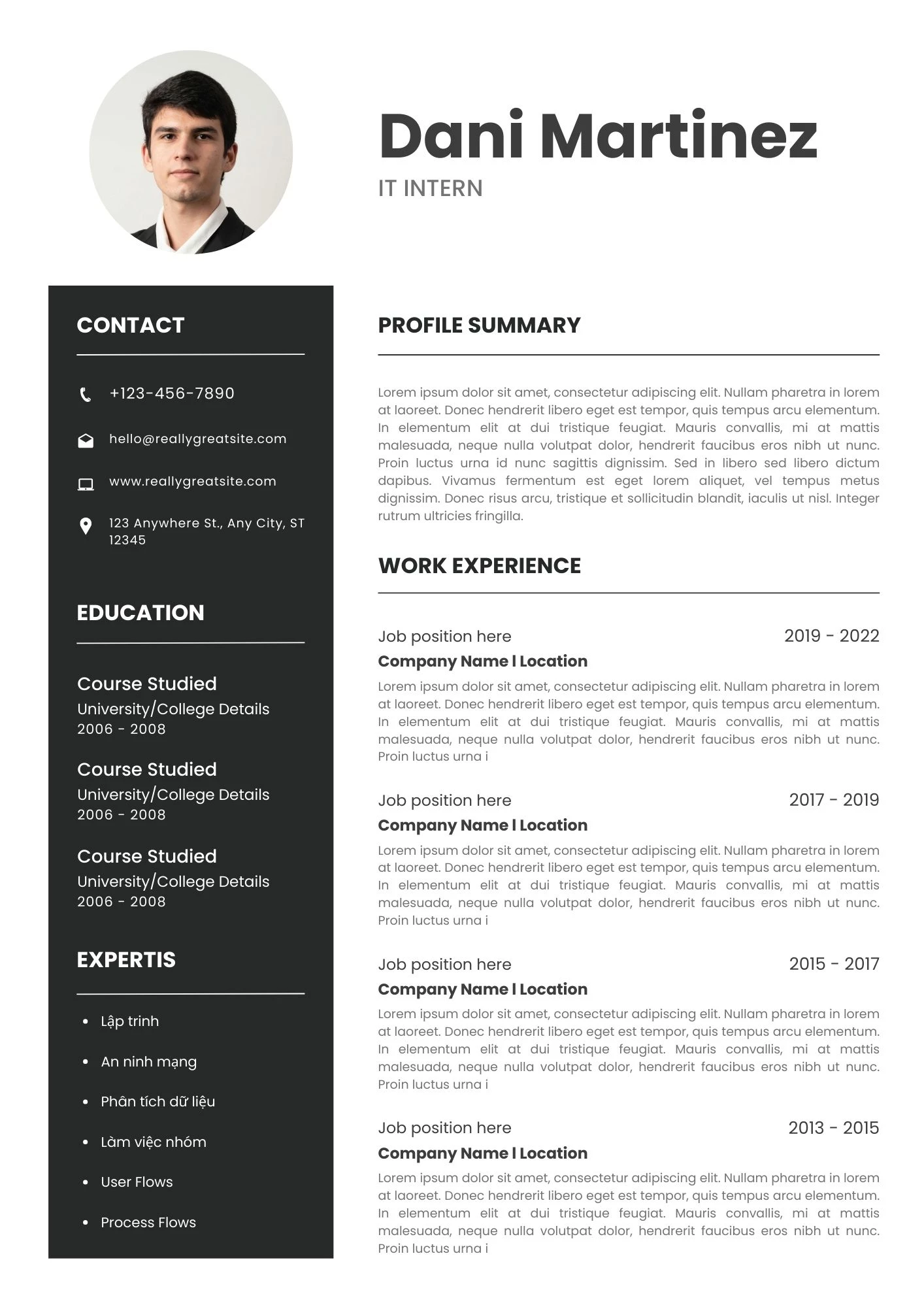 CV nêu rõ kỹ năng lập trình và quản trị hệ thống