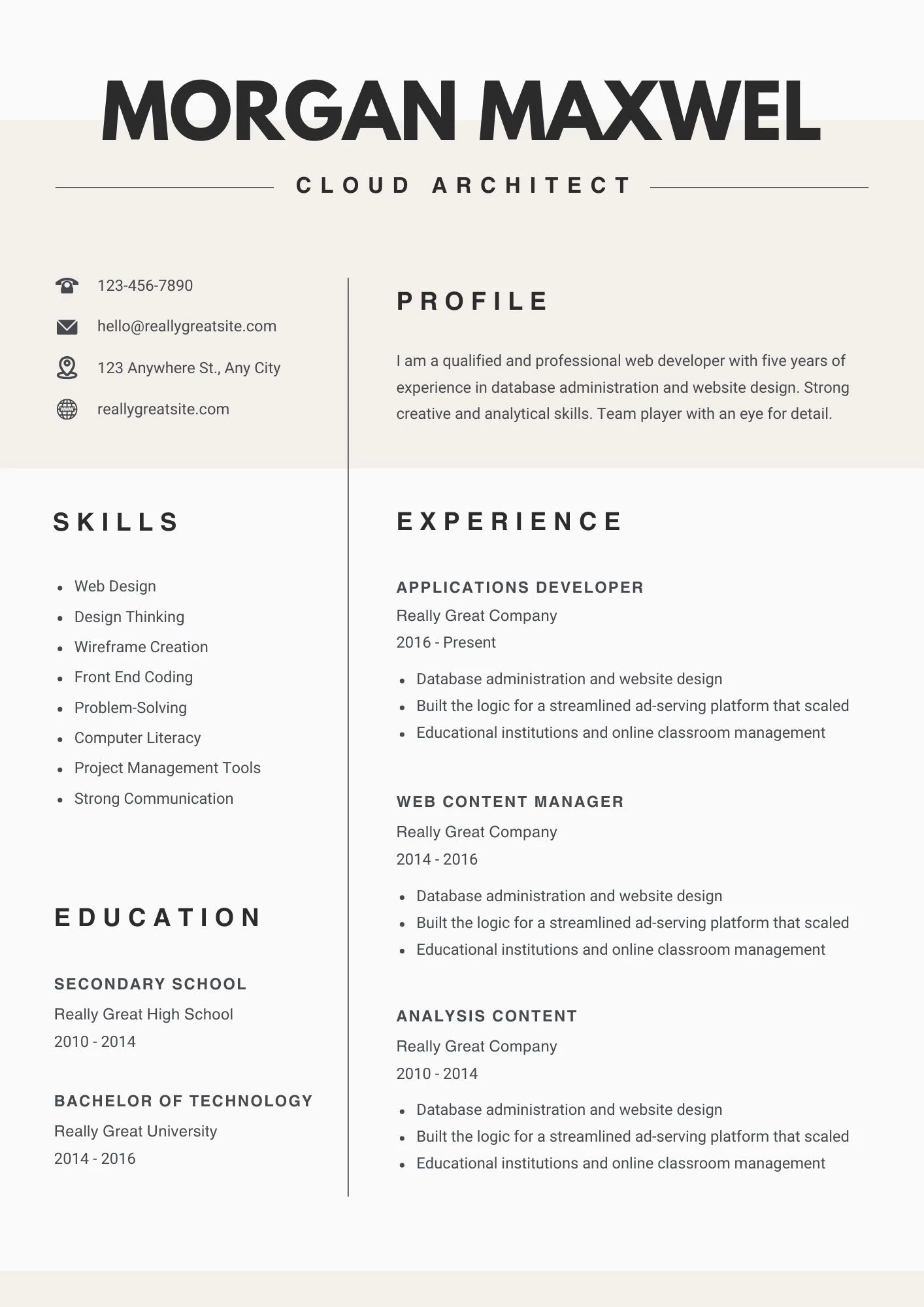 Bố cục CV IT tập trung nội dung trọng tâm