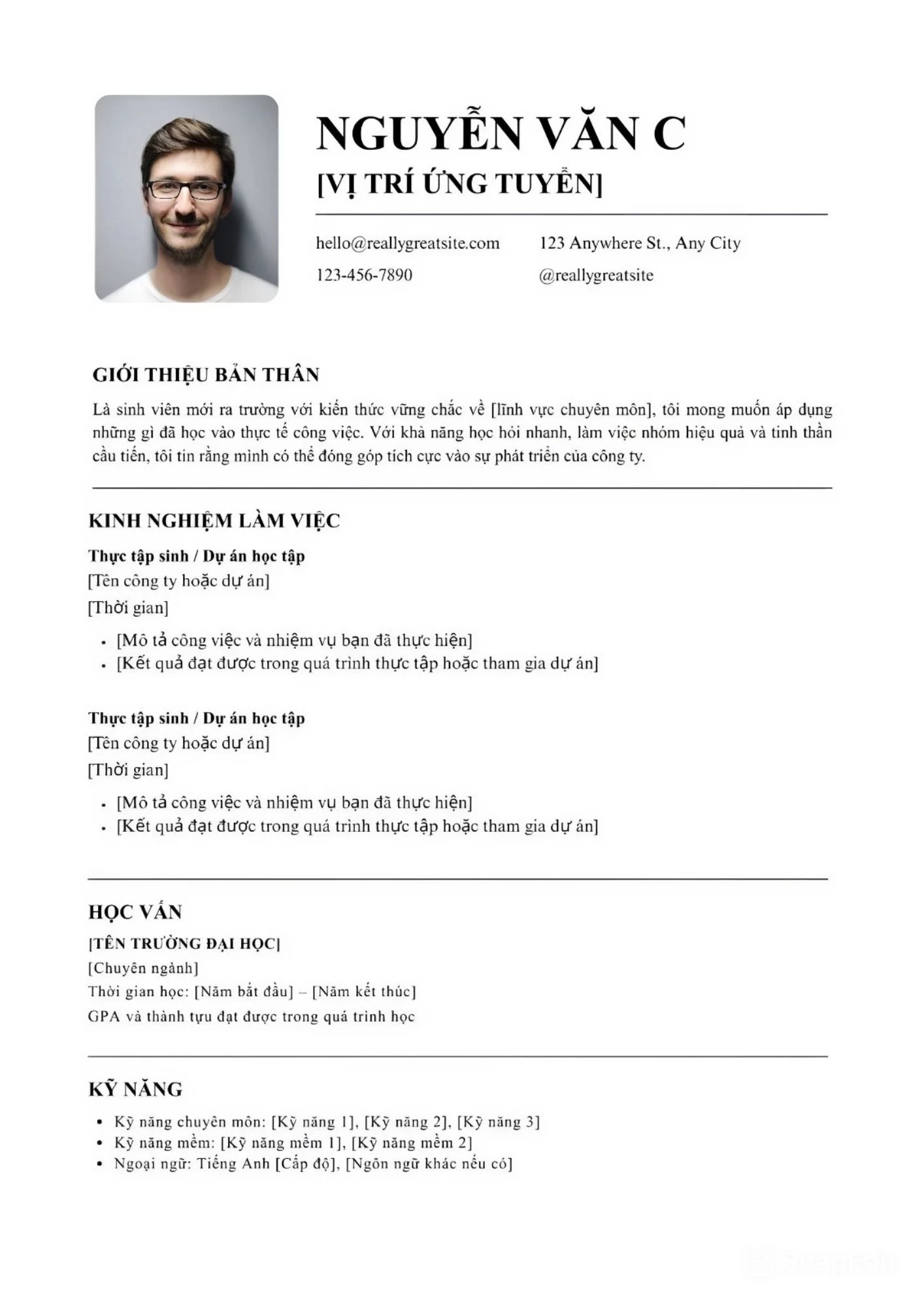 Mẫu CV ngành IT đơn giản, dễ dùng