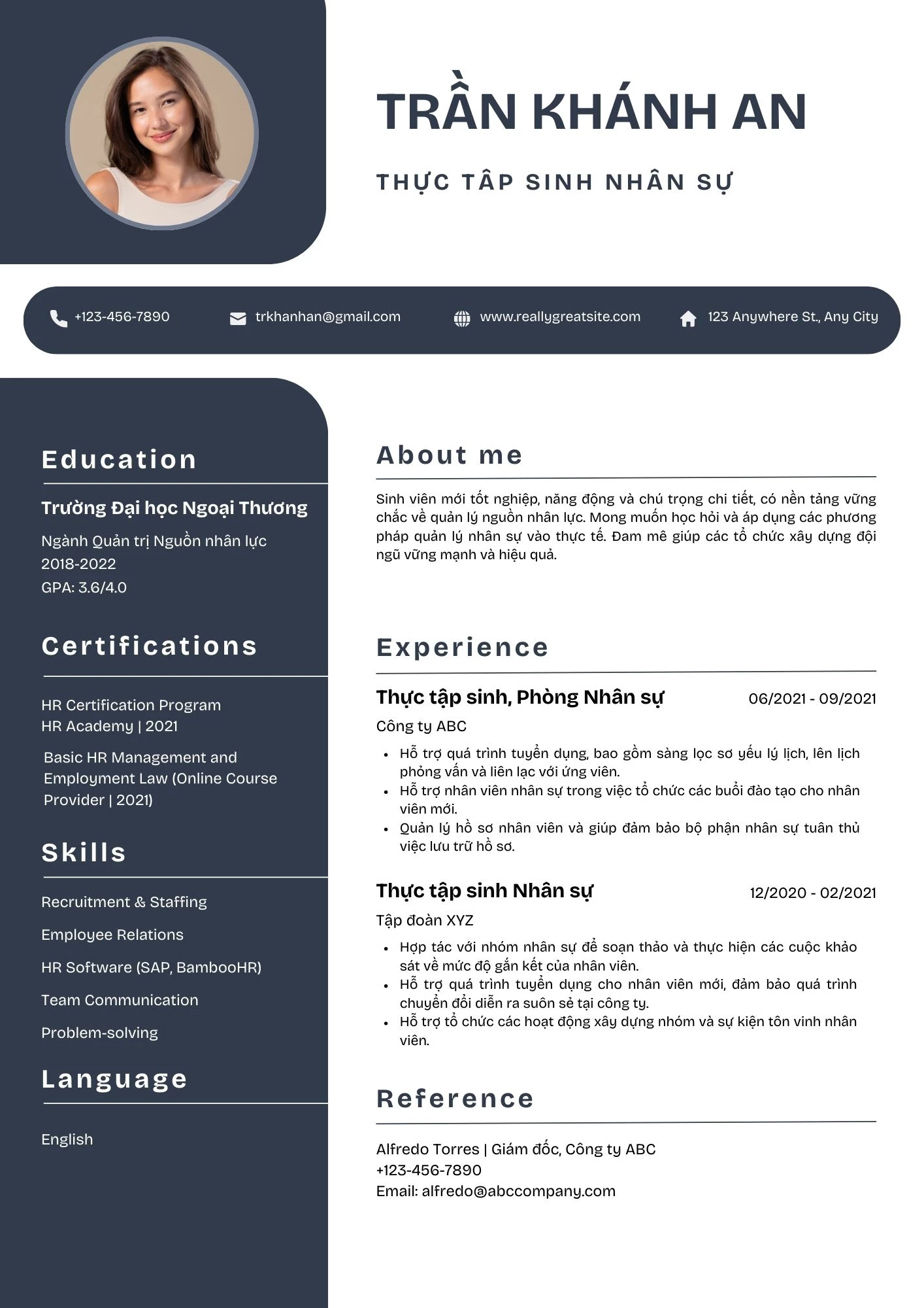 Mẫu CV thể hiện kỹ năng hỗ trợ công việc phòng nhân sự