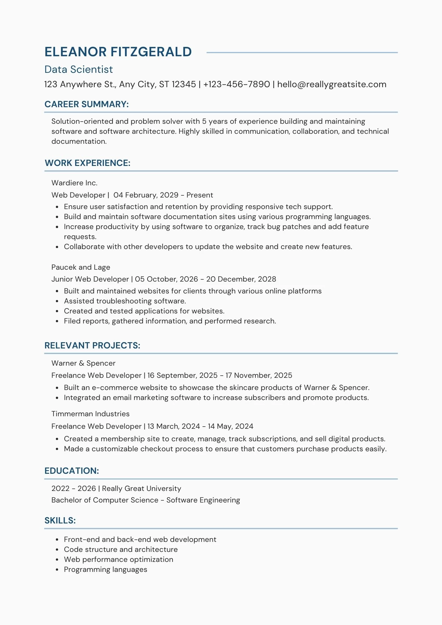 Thiết kế CV IT hiện đại, gọn gàng