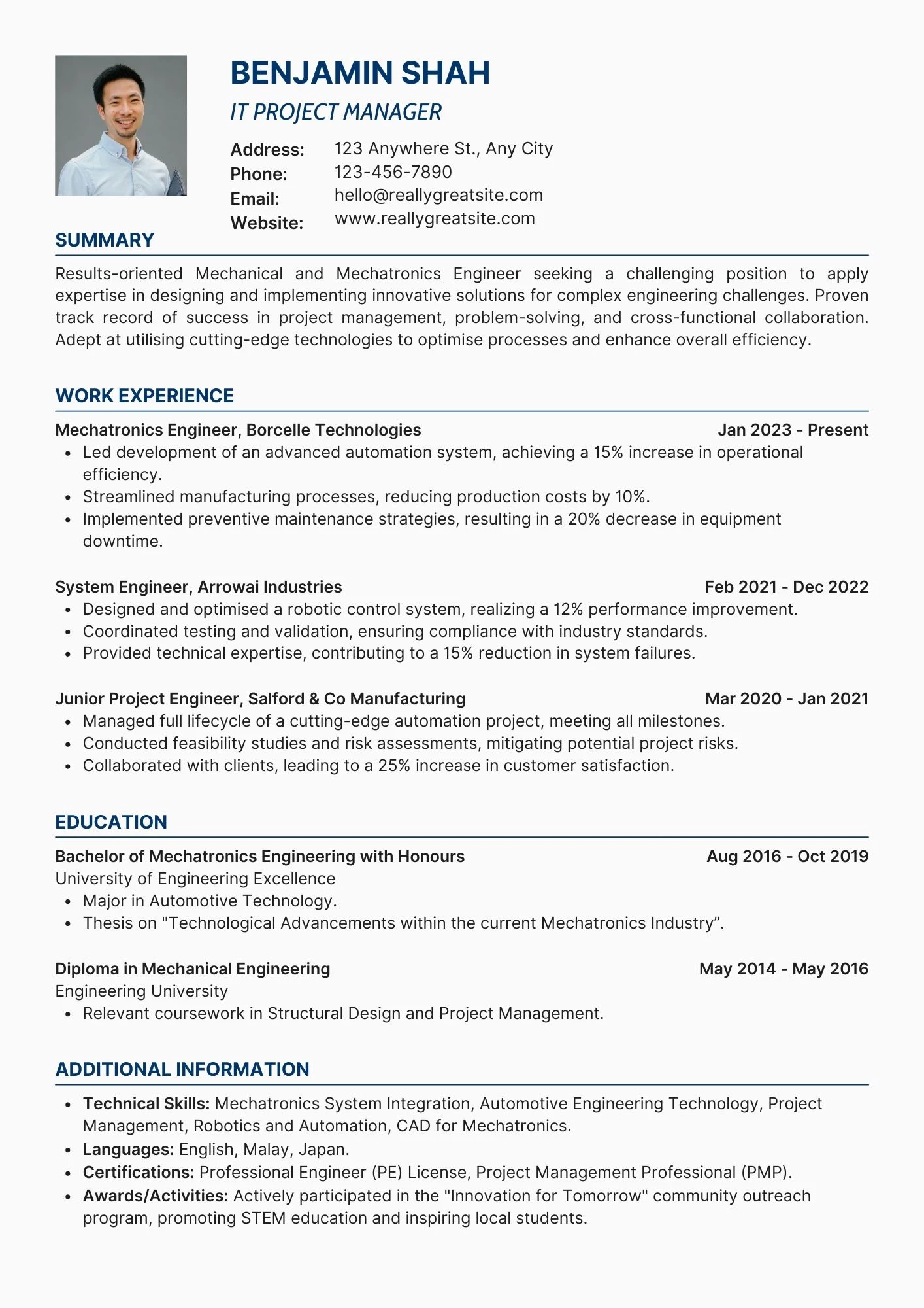 Trình bày CV IT mạch lạc, dễ theo dõi