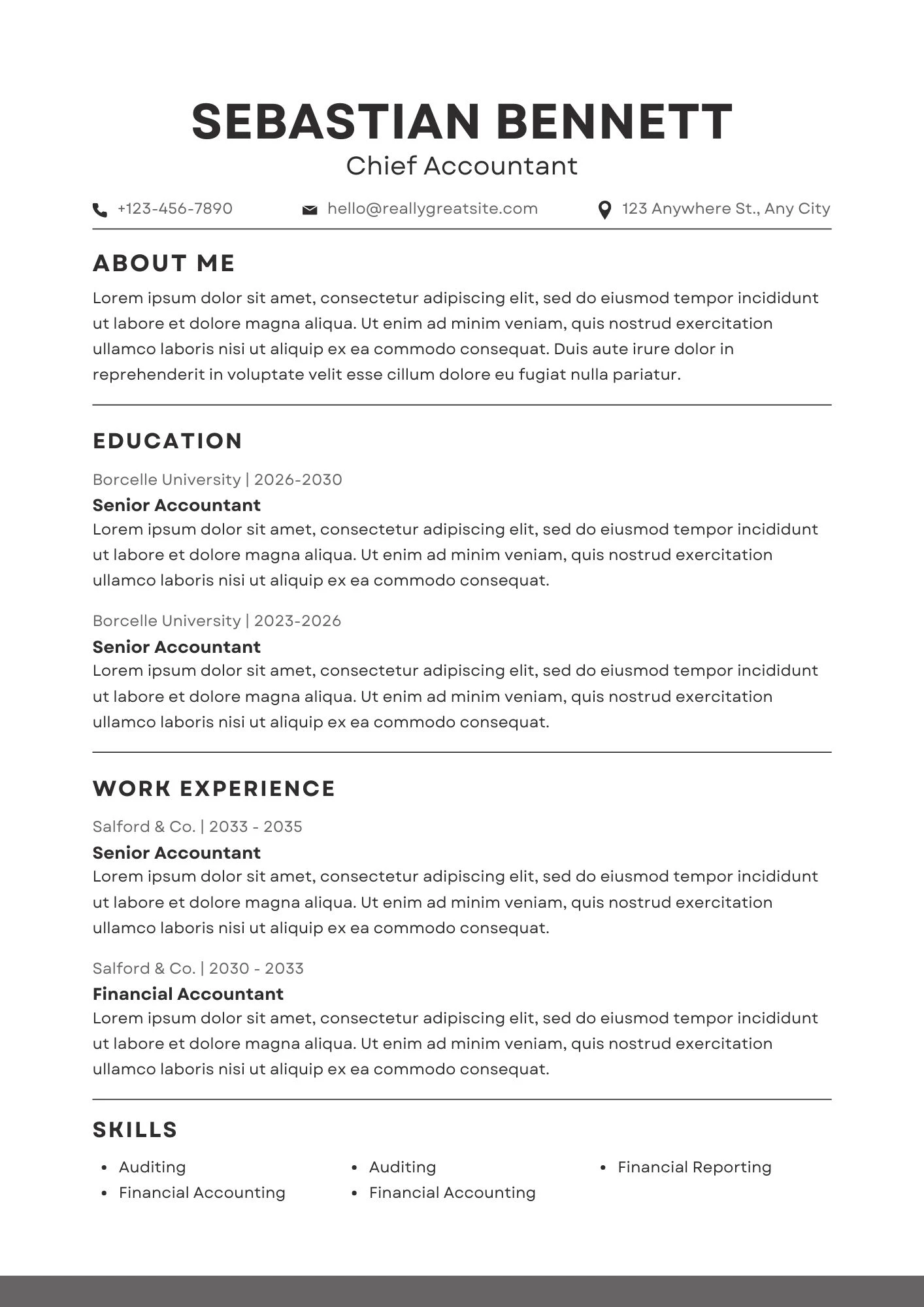 Mẫu CV chuẩn ATS dành cho ngành Kế toán