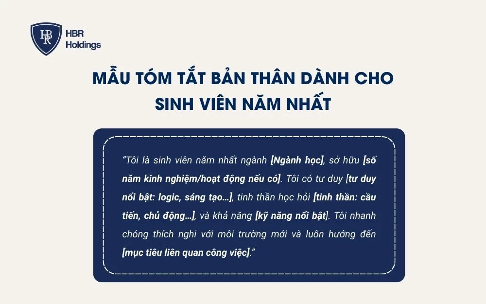 Mẫu tóm tắt bản thân dành cho sinh viên năm nhất