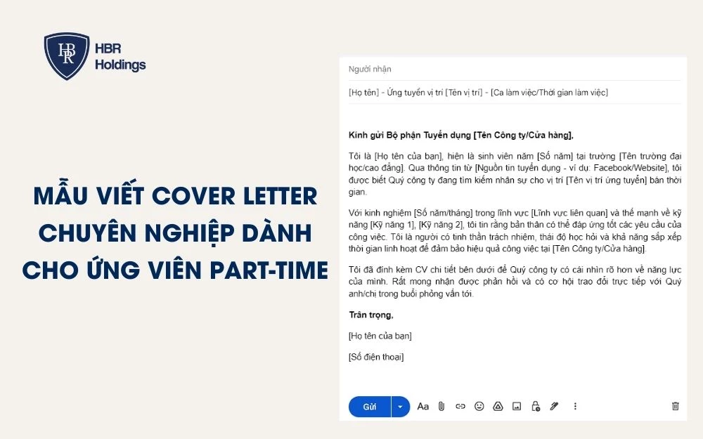 Mẫu viết Cover Letter chuyên nghiệp dành cho ứng viên part-time