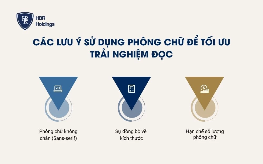 Các lưu ý sử dụng phông chữ để tối ưu trải nghiệm đọc