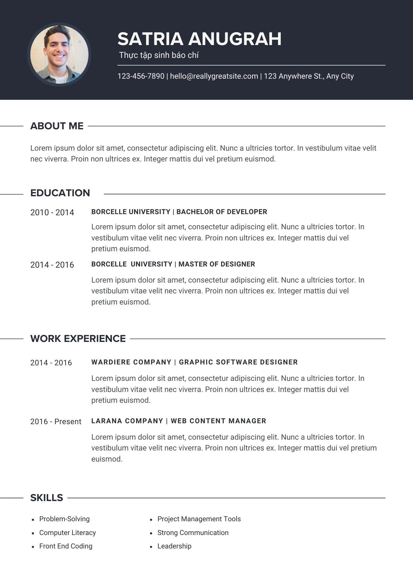 Mẫu CV hướng tới sự rõ ràng và minh bạch