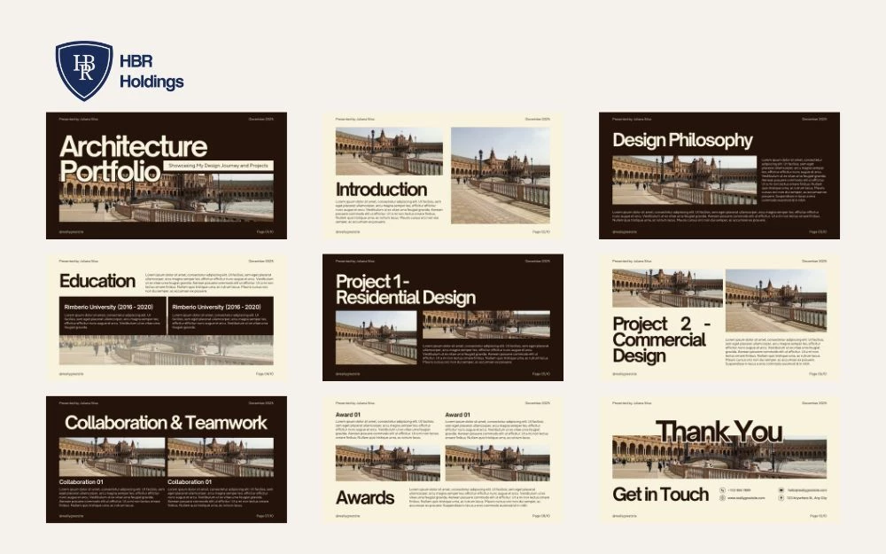 Mẫu Portfolio dành cho ngành Kiến trúc sư