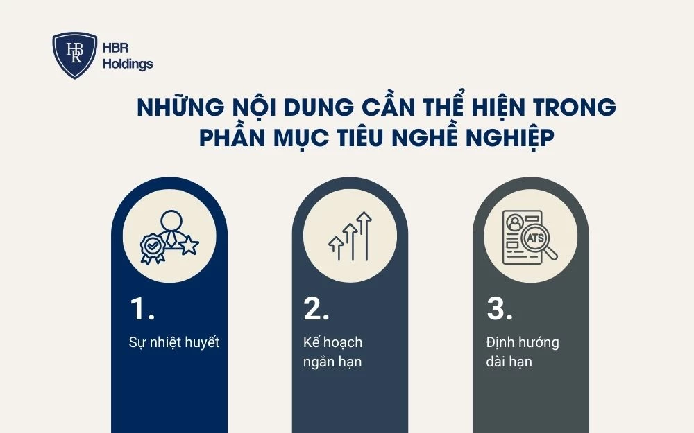 Những nội dung cần thể hiện trong phần Mục tiêu nghề nghiệp