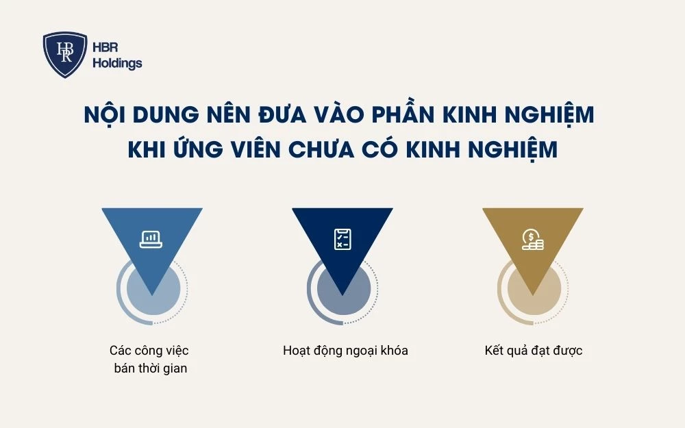 Nội dung nên đưa vào phần kinh nghiệm khi ứng viên chưa có kinh nghiệm