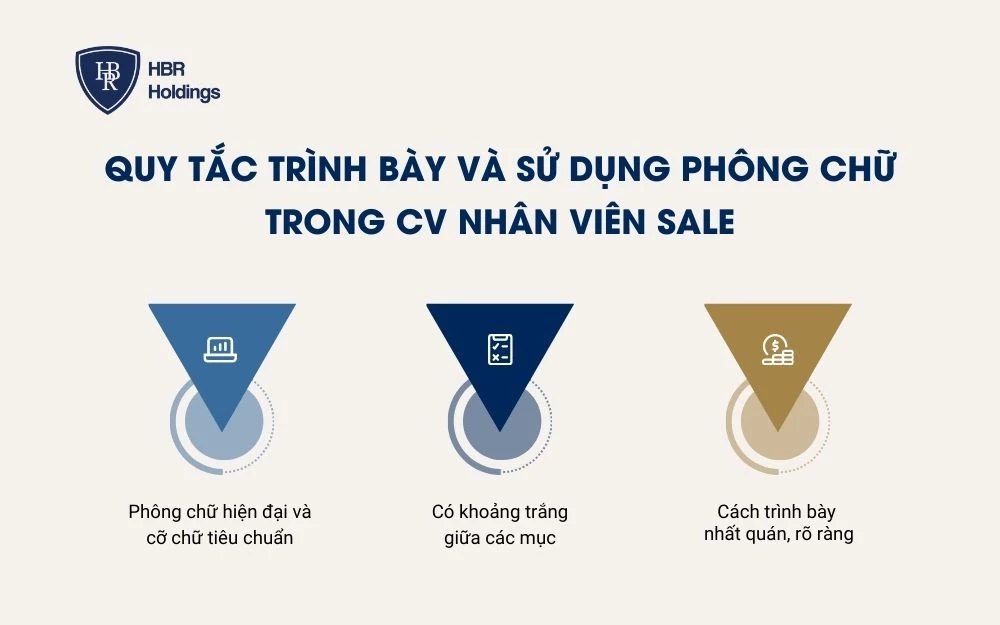 Quy tắc trình bày và sử dụng phông chữ trong cv nhân viên Sale
