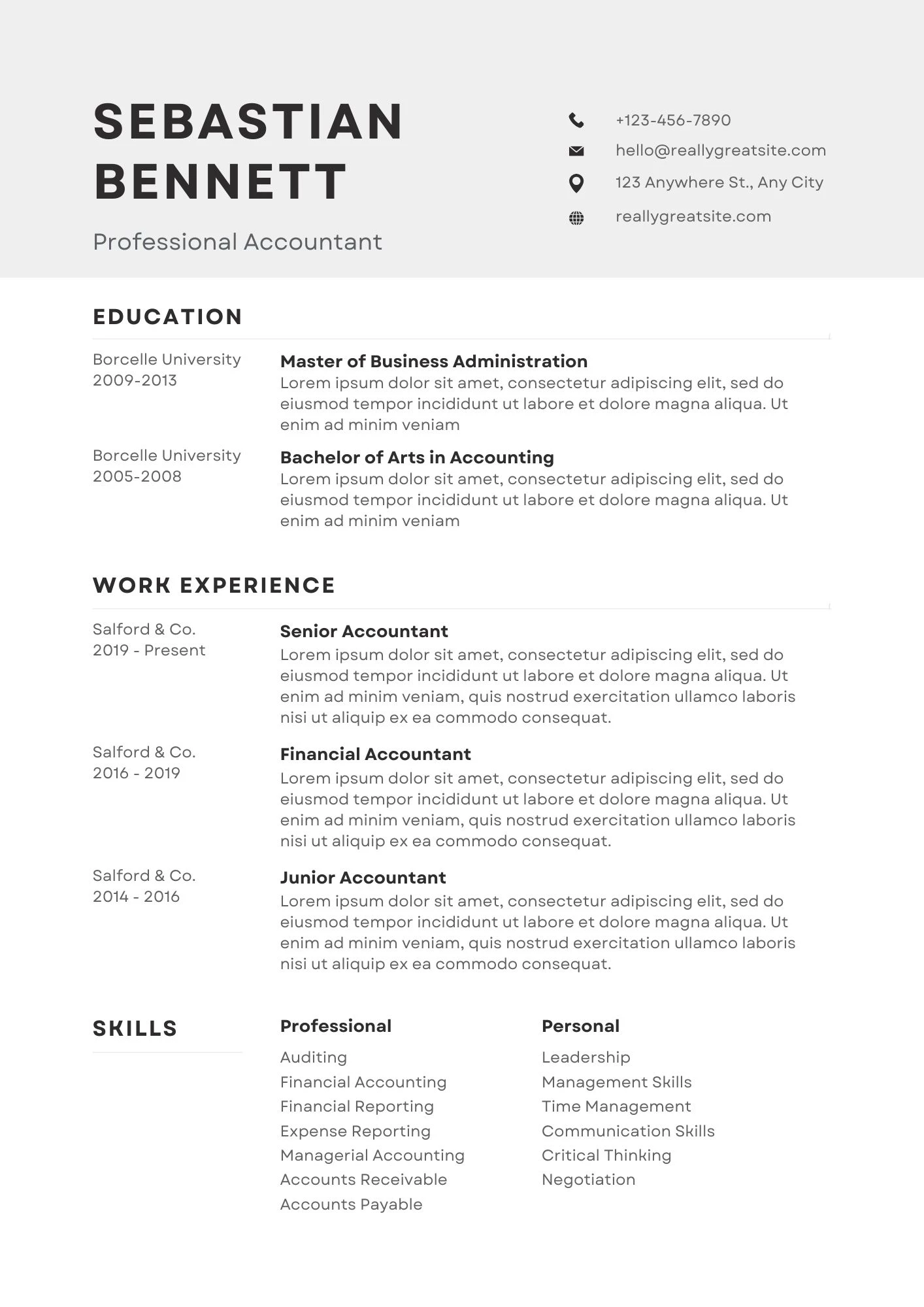 CV đảm bảo tính chuyên nghiệp và nhất quán