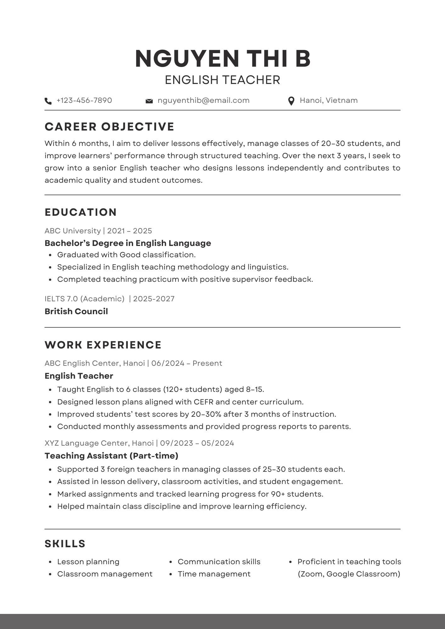 CV thể hiện tư duy logic của ứng viên