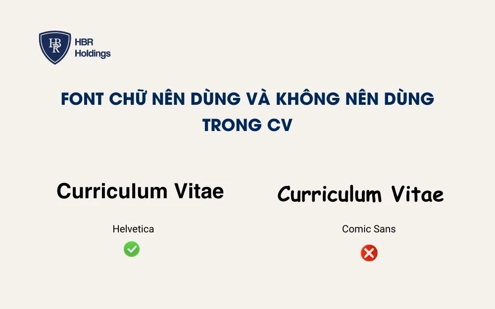 Font chữ nên dùng và không nên dùng trong CV