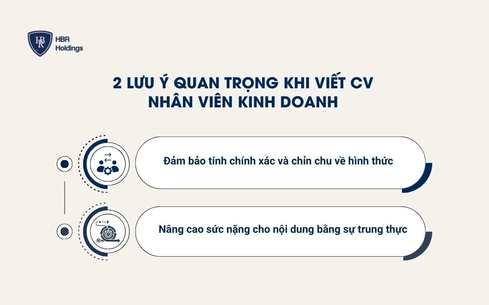 2 Lưu ý quan trọng khi viết CV Nhân viên kinh doanh