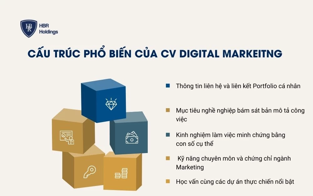 Cấu trúc phổ biến của CV Digital Marketing