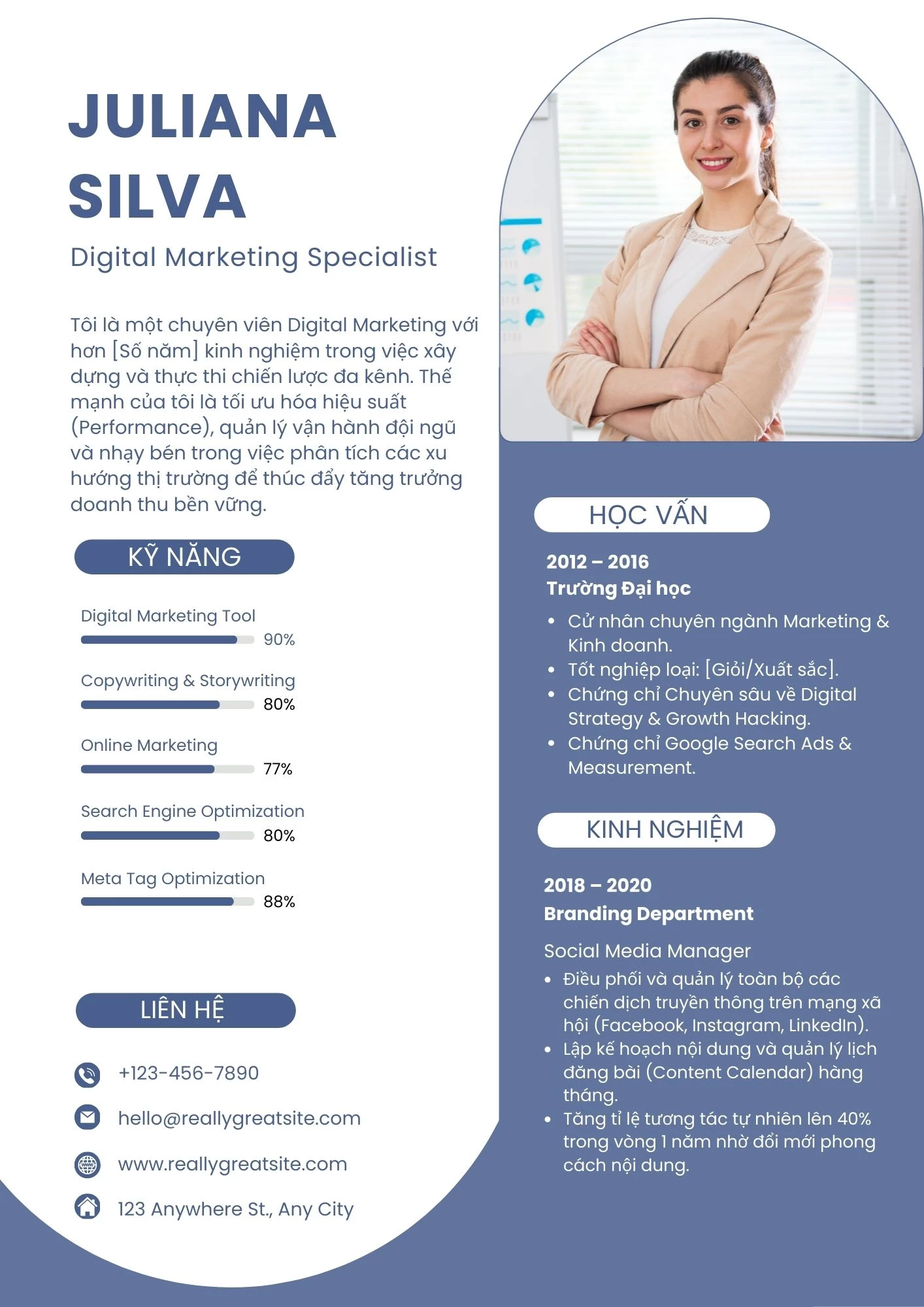 Mẫu CV cho nhân viên Digital Marketing có kinh nghiệm