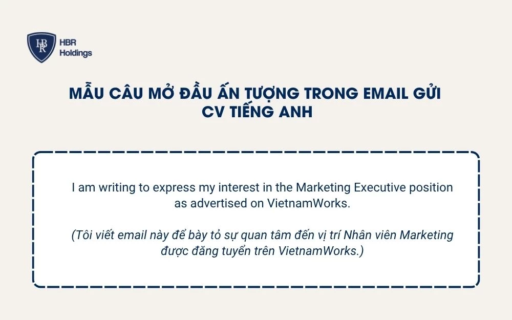 Mẫu câu mở đầu ấn tượng trong Email gửi CV tiếng Anh
