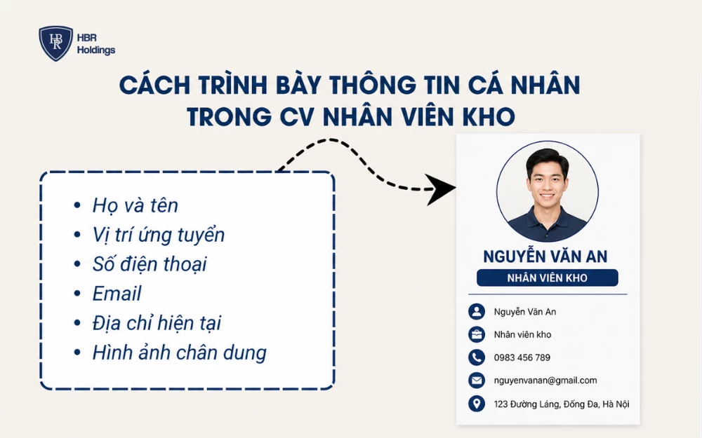 Cách trình bày thông tin cá nhân trong CV nhân viên kho