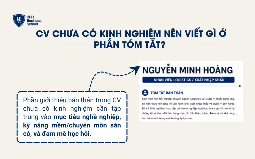CV chưa có kinh nghiệm nên viết gì ở phần tóm tắt?