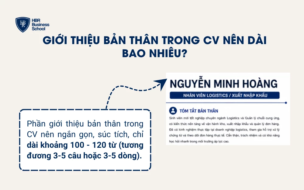 Giới thiệu bản thân trong CV nên dài 3 - 5 câu