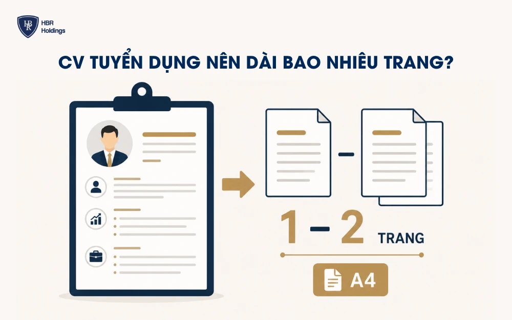 CV tuyển dụng có độ dài lý tưởng nhất là từ 1 đến 2 trang A4