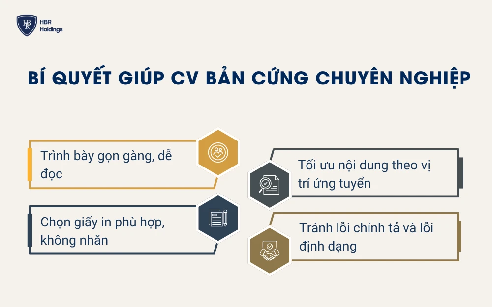 Bí quyết giúp CV bản cứng chuyên nghiệp