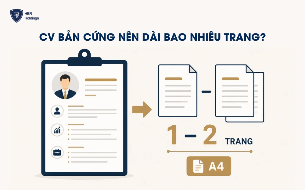 CV bản cứng nên dài từ 1 đến 2 trang giấy khổ A4