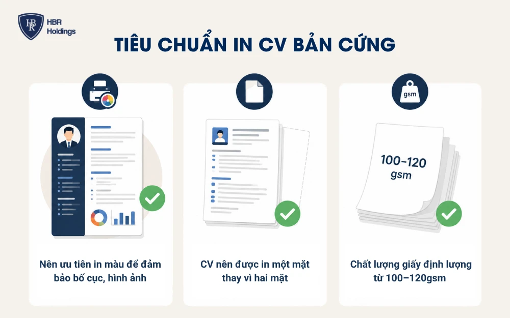 Tiêu chuẩn in CV bản cứng đúng chuẩn