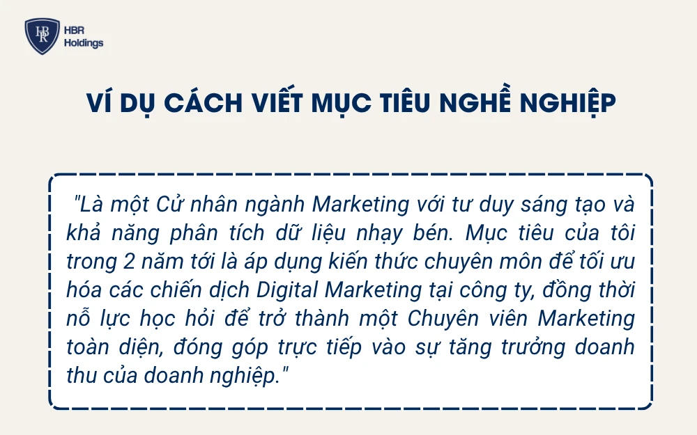 Ví dụ cách trình bày mục tiêu nghề nghiệp