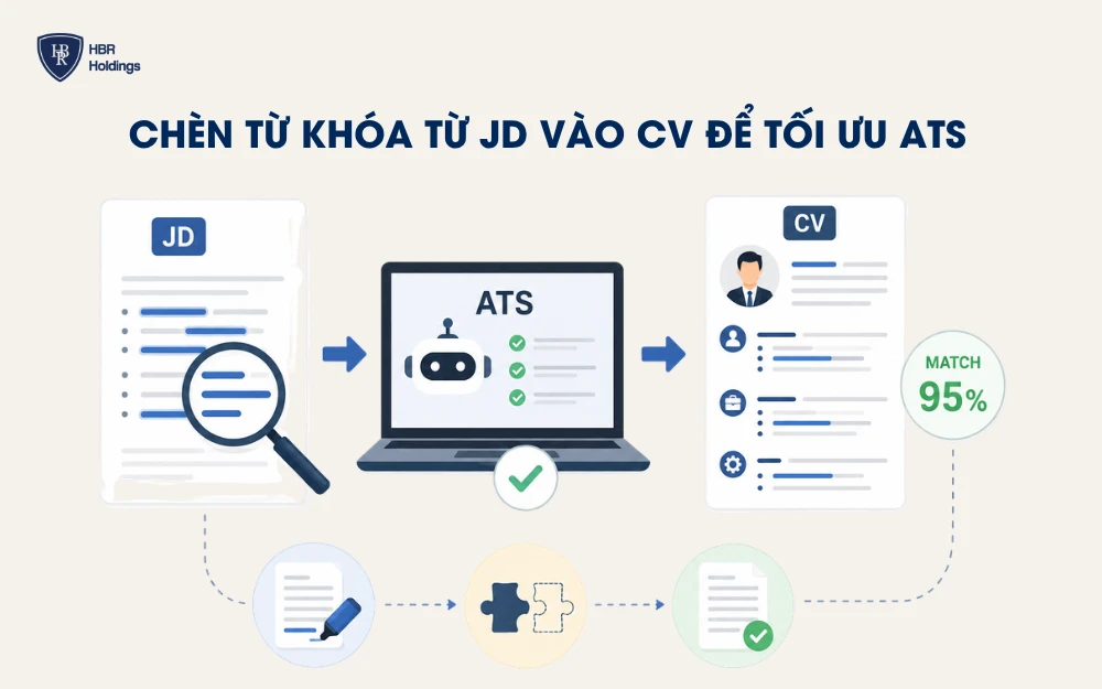 Chèn từ khóa từ JD vào CV để tối ưu ATS