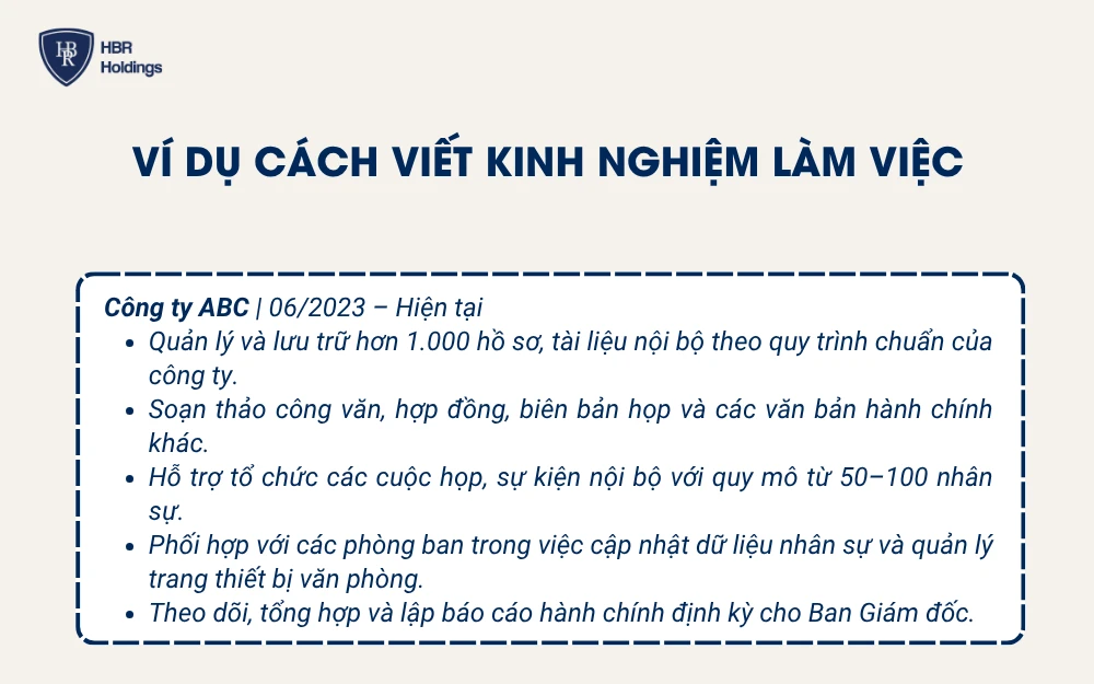 Ví dụ cách viết CV nhân viên Hành chính Văn phòng
