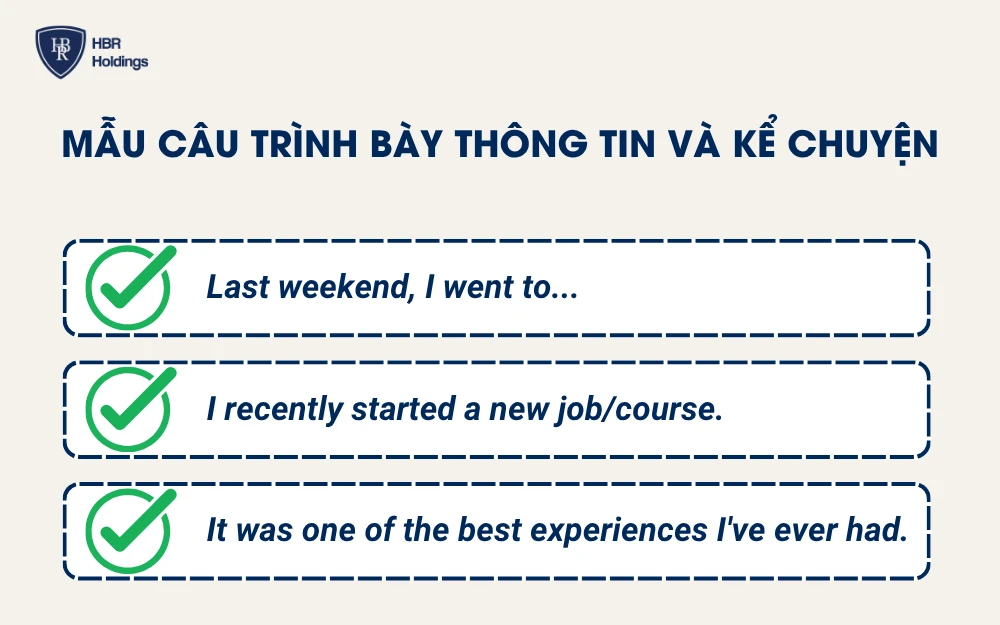 Mẫu câu trình bày thông tin và kể chuyện