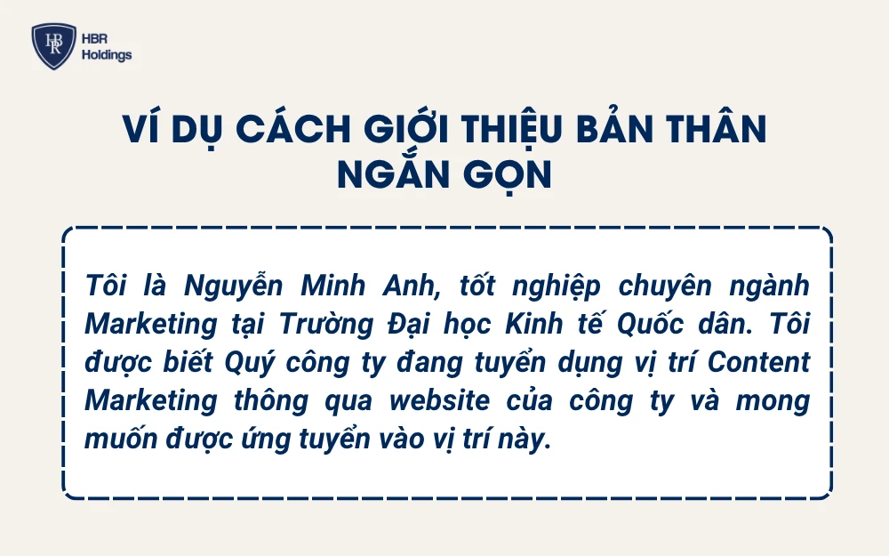 Ví dụ cách giới thiệu bản thân ngắn gọn