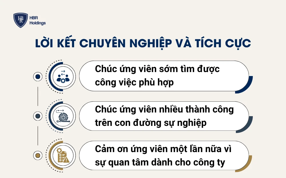 Lời kết chuyên nghiệp và tích cực
