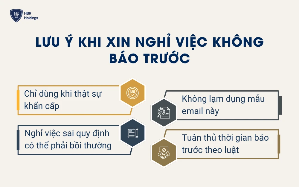 Lưu ý khi xin nghỉ việc không báo trước