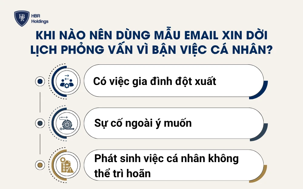 Mẫu email xin dời lịch phỏng vấn vì bận việc cá nhân