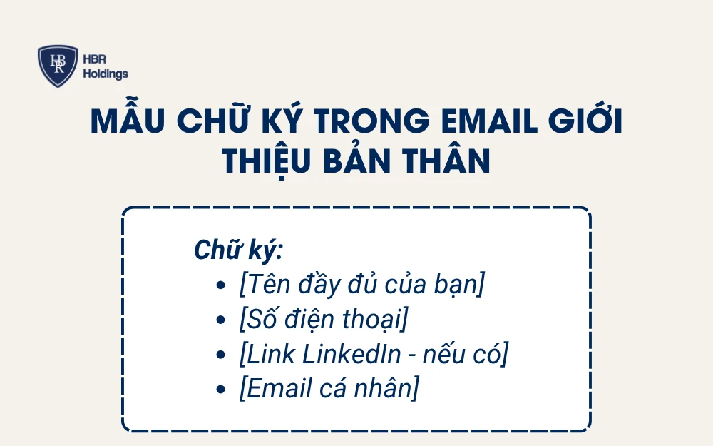 Mẫu chữ ký trong email giới thiệu bản thân